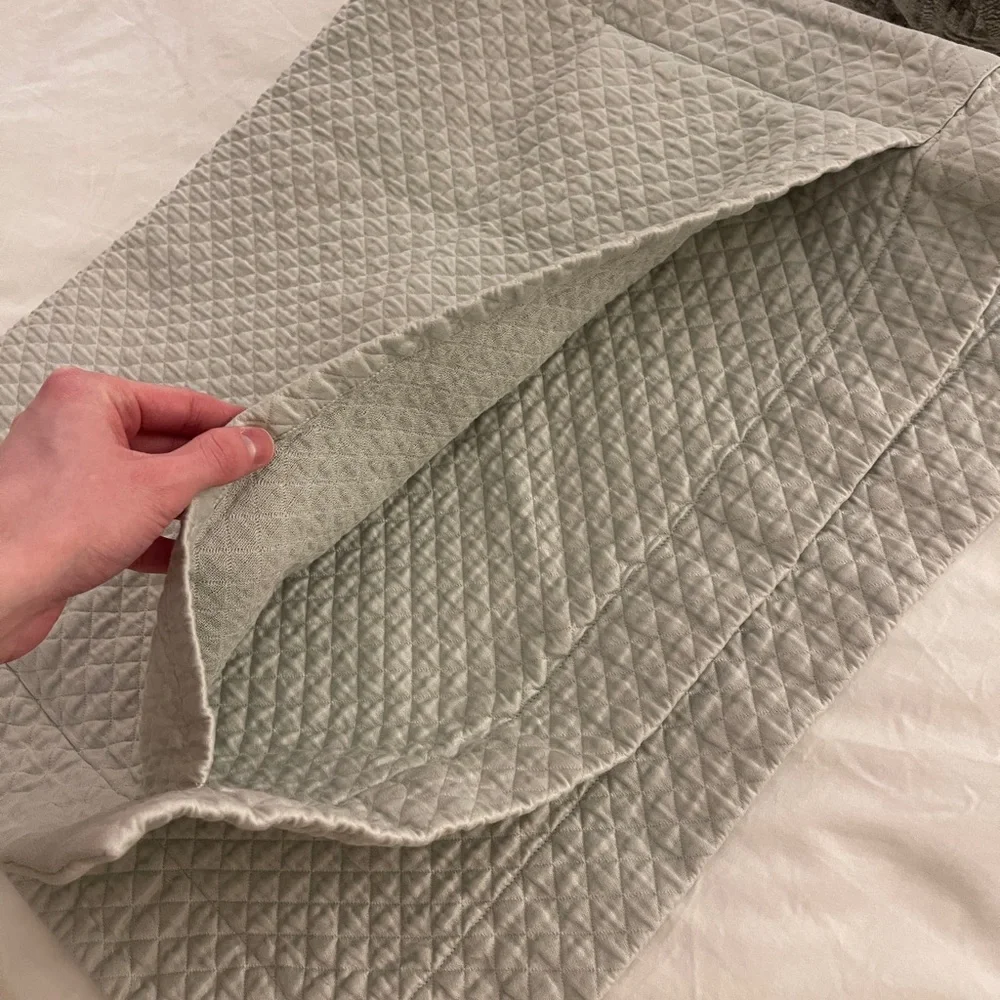 SFERRA Light Gray Quilted Pillow Shams - Set of 2